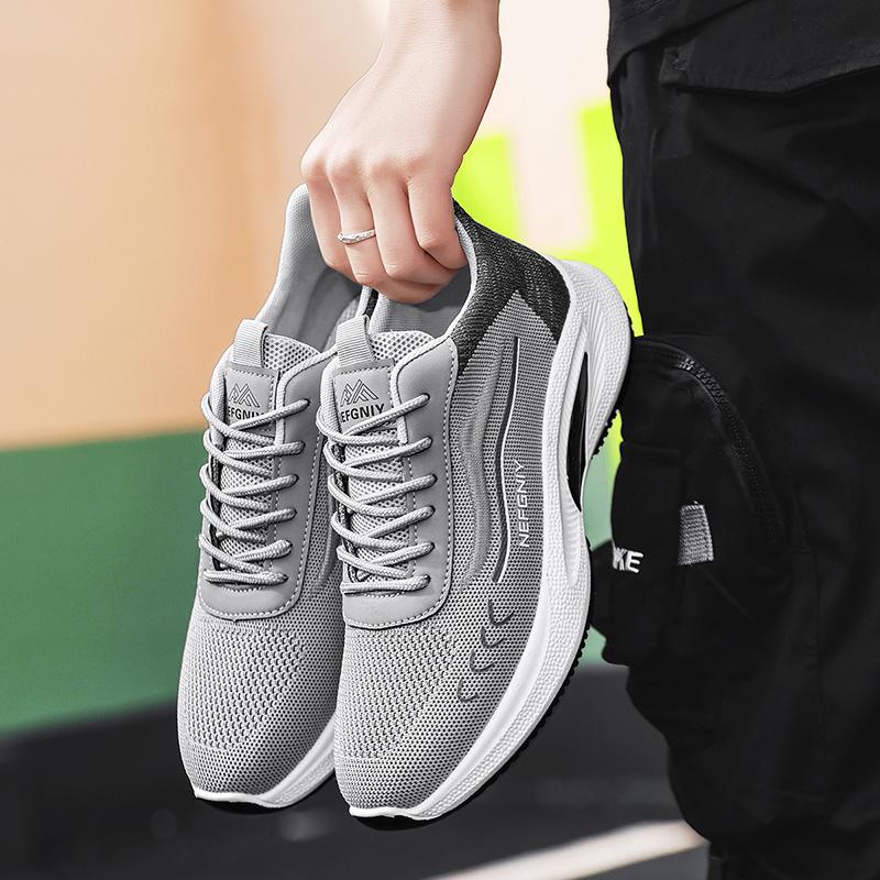 Fashion Men Mesh Breathable Platform Sneakers Summer New Trendy Versatile Lace-up Running Shoes Lightweight Training Tenis Shoes 2025
