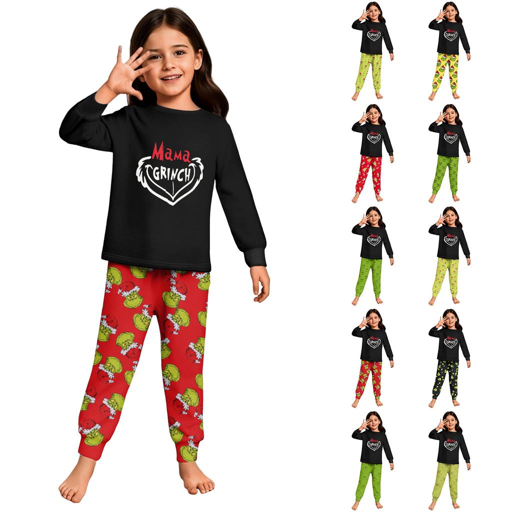 Children's  Boys And Girls Thin Two-piece  Long-sleeved Pants Two-piece