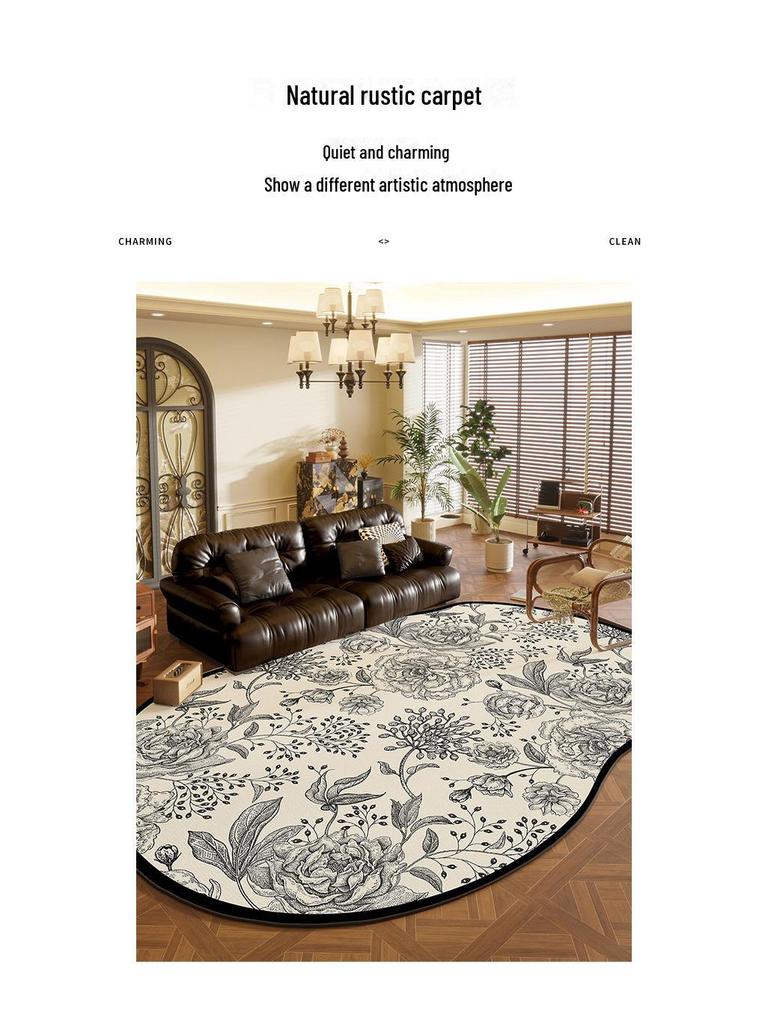 French Irregular Loop Velvet Carpet: Dirt-Resistant, Easy Care, Waterproof—Perfect for Living Room, Bedroom, and Under Coffee Table or Sofa.