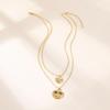 Bländande Tvåfärgad Metall Smiley Face Halsband Chic Mode Statement Smycken För Kvinnor