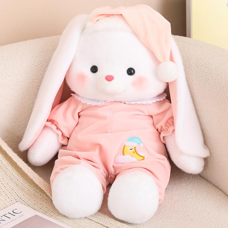 40/65CM Kawaii Good Night Bear Wear Pajamas Doll Plush Cute Toy Pig Rabbit Doll Birthday Gift Pillow Home Living Room Bedroom