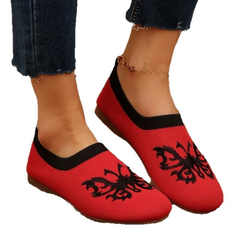 Spring and Summer New Fly-woven Mesh Breathable Women's Shoes Comfortable and Fashionable Versatile Flat-bottomed Casual Women's Shoes