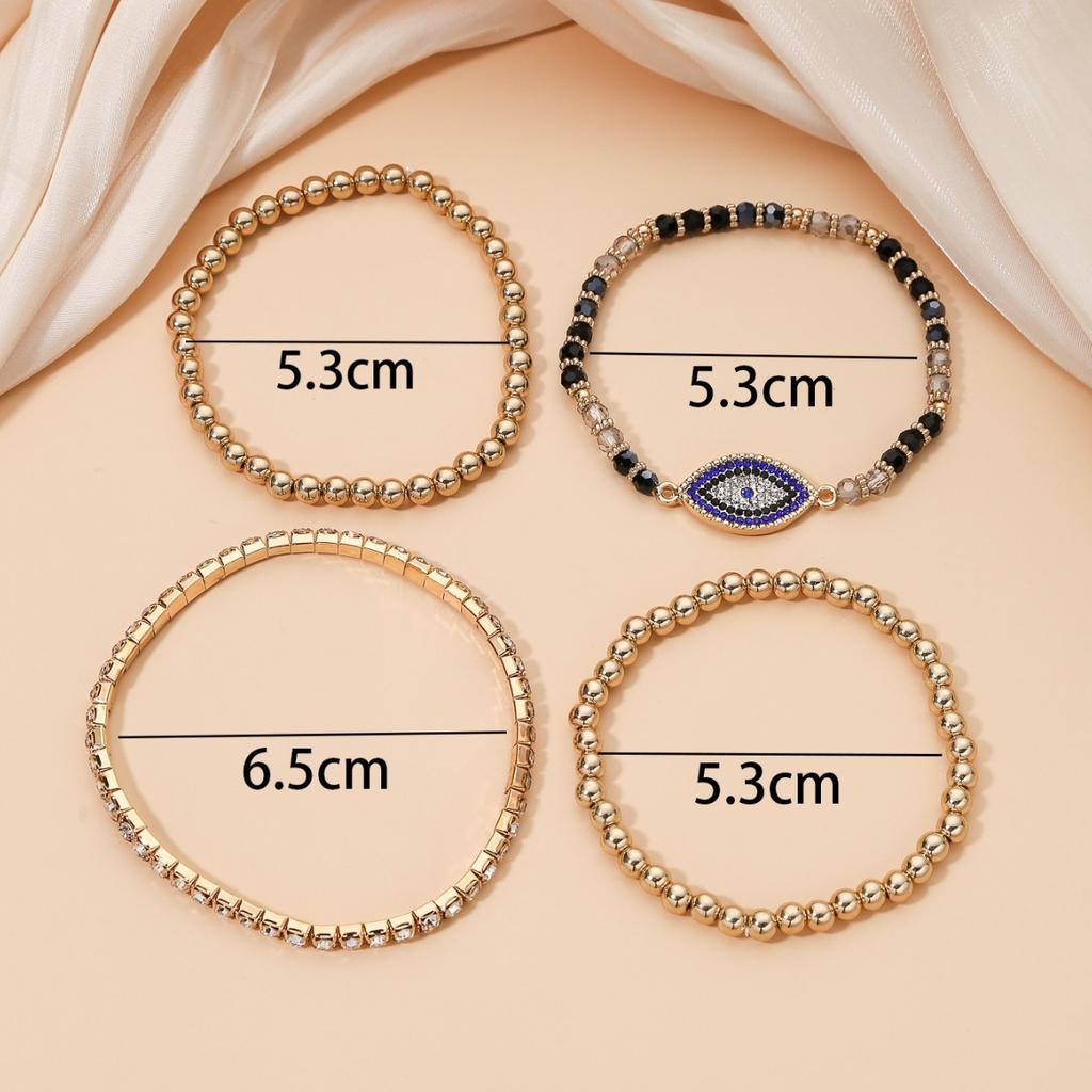 Retro Amerikanisches Hip-Hop-Armband Persönlichkeit Teufelsauge Nische Eingelegtes Zirkon Design Armband Set Kombination