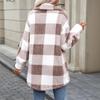 Fashionable Women's Mid-length Plaid Coat