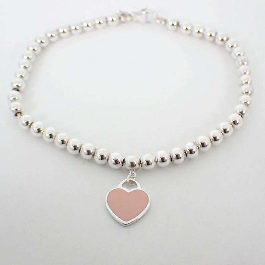 [Pre-owned] Tiffany/Tiffany/Ag925/Heart Tag/Pink/Bracelet/j58-7