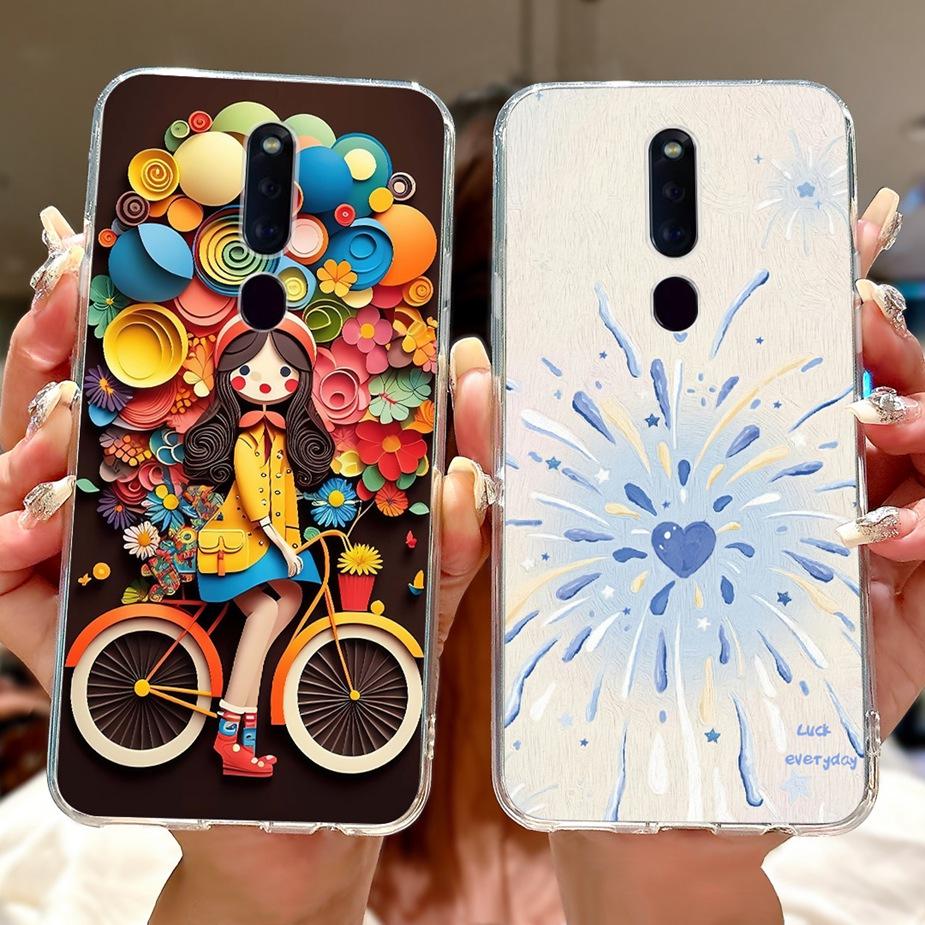 For Oppo F11 Case CPH1913 CPH1911 Colorful Flowers Painted Cover Soft Silicone Phone Case For Oppo F11 Pro F 11 OppoF11 Pro Bags