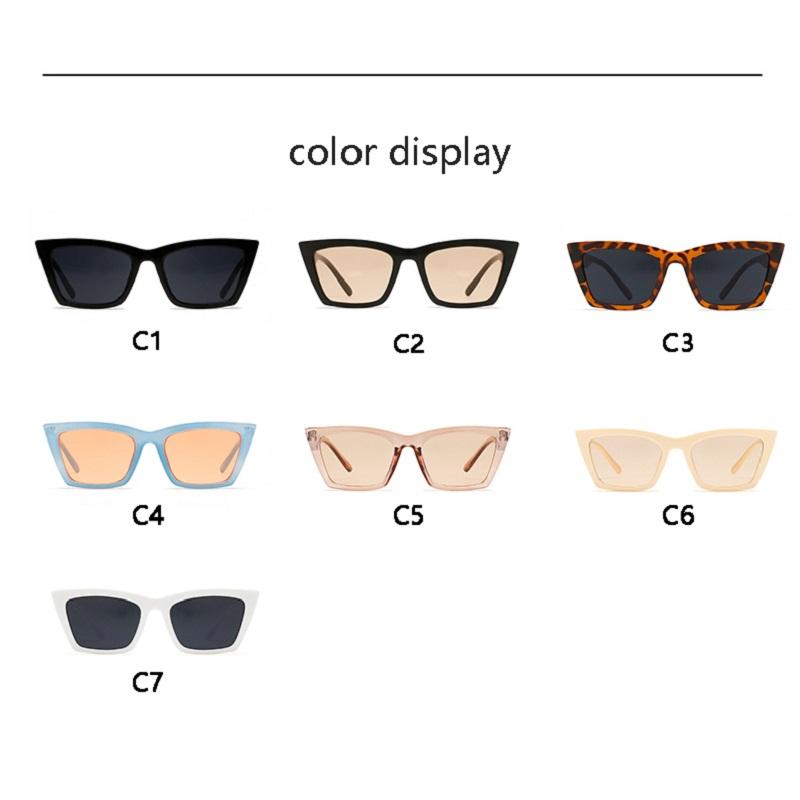 INS Hip-hop Style Fashion Korean Cat Eye Men Sunglasses Women Unisex With 7 Colors outdoor square Shade Eyewear