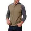 Men's Casual Sporty Color-blocked Top, Men's Round-neck Long-sleeved Top