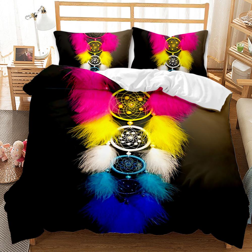 Comforter Dream Catcher Boho Mandala Twin Bedding Set 3Pcs For Girls Adults Purple Dream Catcher Comforter