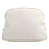 Excellent Clutch Bag Logo Pouch Ivory Leather Mens Used