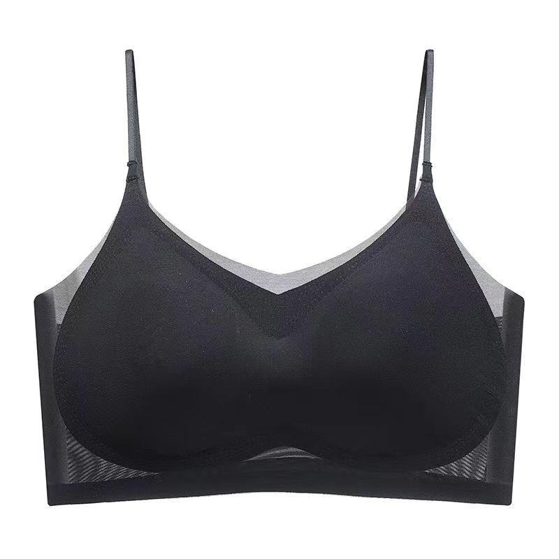 Super Thin Seamless Ice Silk Bandeau for Women - Breathable, Push-Up, Beautiful Back Camisole Bra
