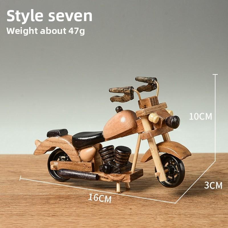 

Retro Wooden Motorcycle Ornament Creative Home Desktop Motorcycle Model Decorative Wooden Crafts Unique Vintage Style Home Decor S