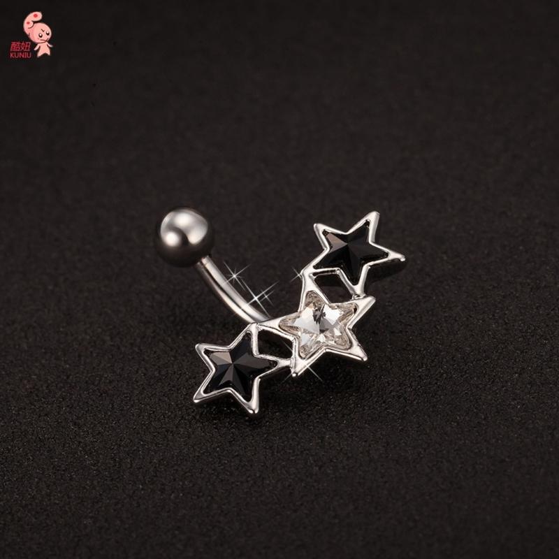 Pentagramm-Bauchnabelring, Nabelpiercing, Hexenschmuck, Hexerei-Schmuck, Bauchnabelpiercing, Stern-Bauchringe für Frauen