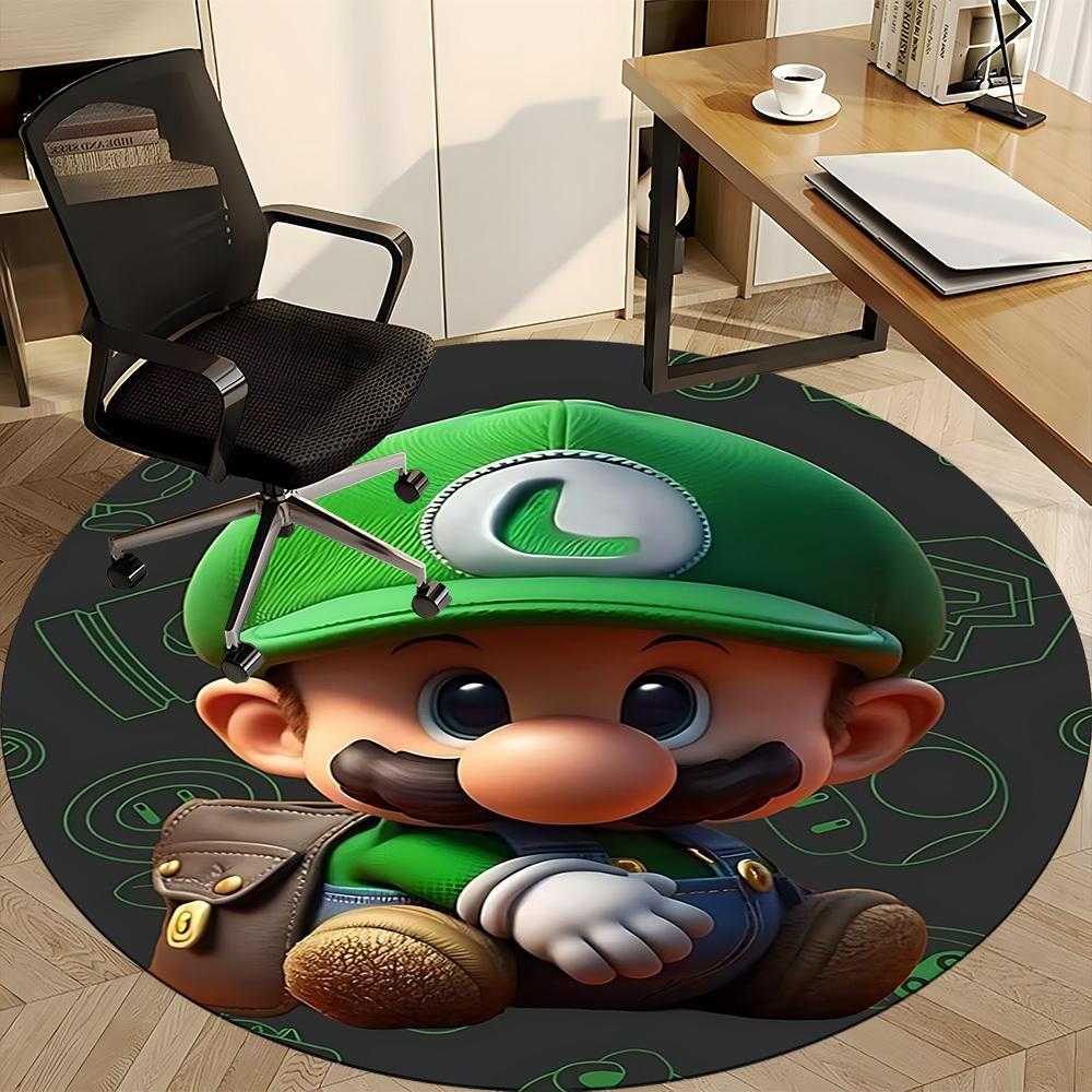 1pc Mario Office Round Area Rug, Under Office Chairs Bedroom Living Room Home Decor a1016257