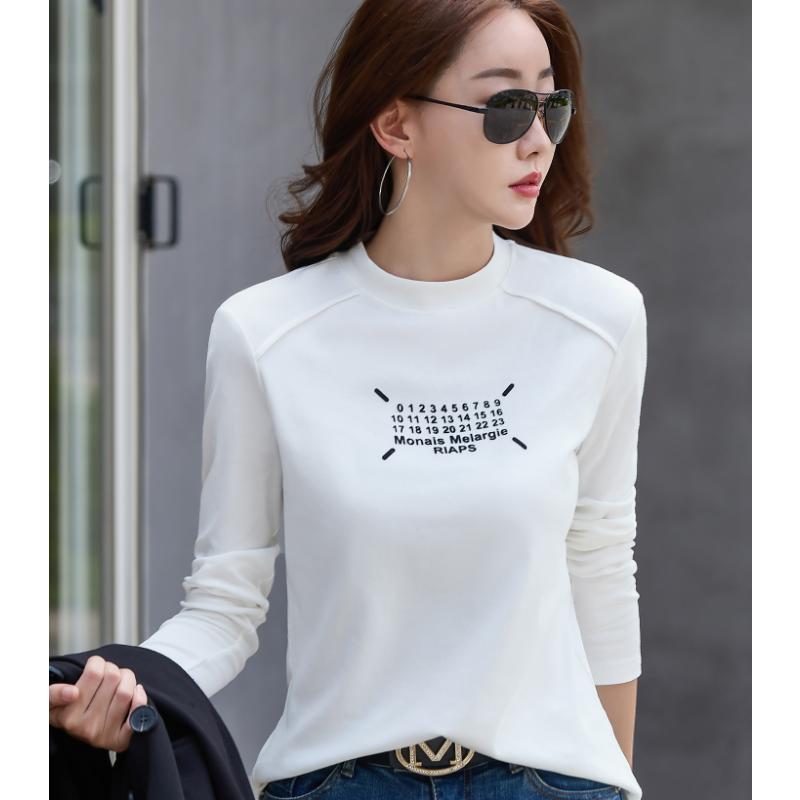 

Женская нижняя рубашка с длинными рукавами, полуводолазка, большой размер, универсальный внутренний слой для осени и зимы, теплые топы S белый