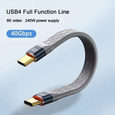 PD 240W Flexible USB4.0 Cable 8K 60HZ Data Cable Professional USB C To Type C Cord  Switch