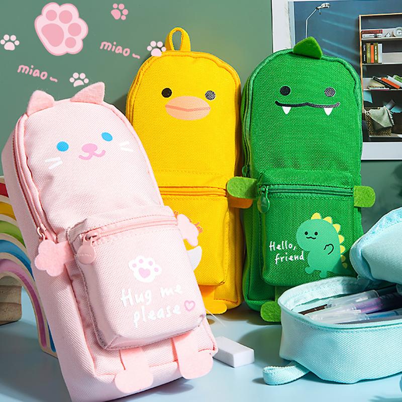 1 Cute Cartoon Pencil Case, Animal Series, Backpack-style Pencil Case (without Shoulder Straps), Pencil Case for Students