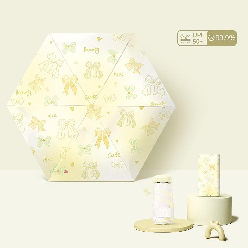 

Милый зонт-бабочка плоский 6-секционный виниловый зонт от солнца мини карманный складной зонт виниловый солнцезащитный зонт двойного назначения от дождя Iron&6K жёлтый