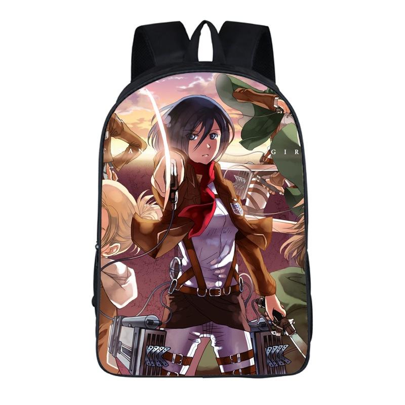 Stylish Anime Attack On Titan Zipper Backpack With Large Capacity For Students And Fans