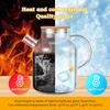 Glass Pitcher with Bamboo Lid 1800ml Glass Water Pitcher Heat Resistant Glass Jug with Handle Leafproof Glass Kettle with Nana