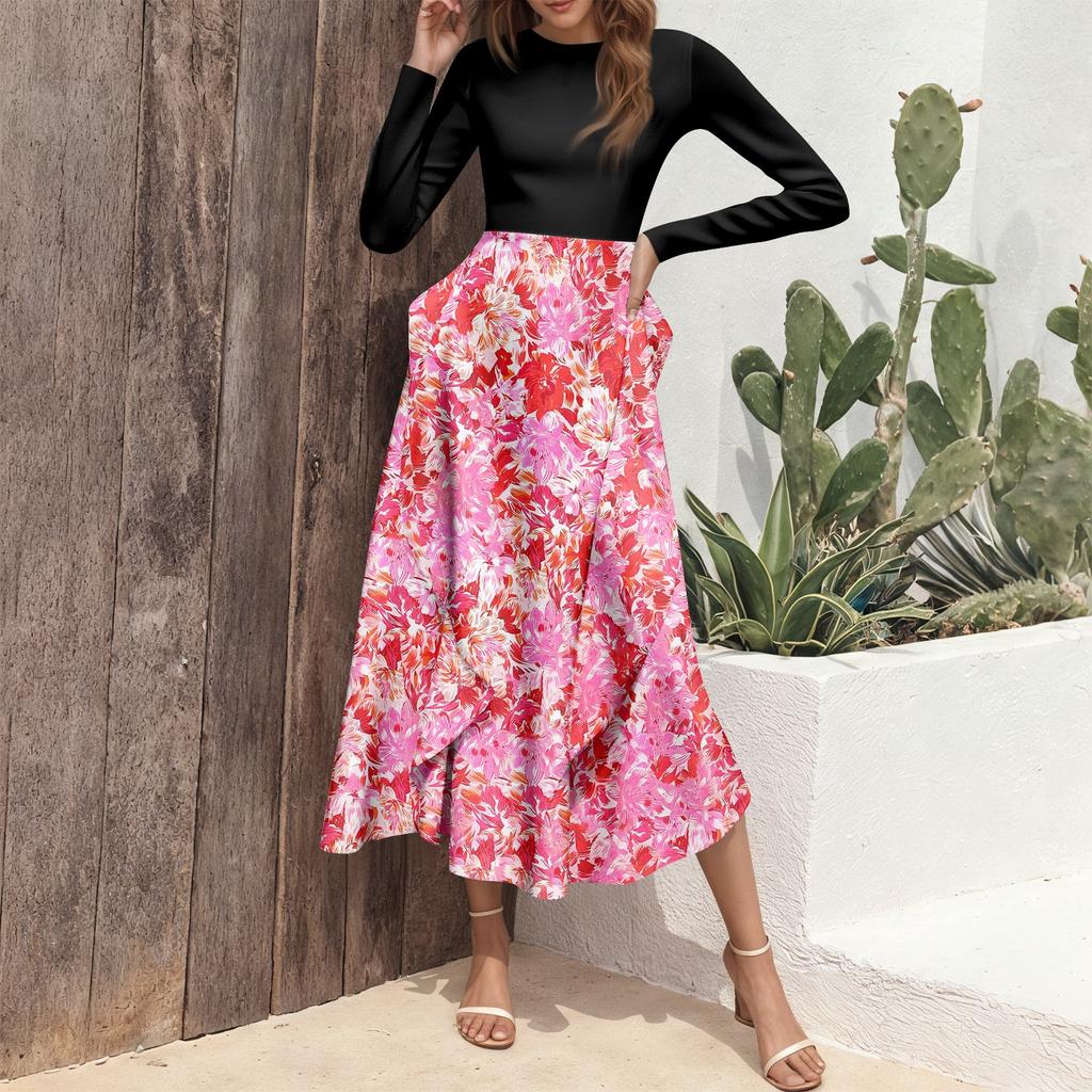 Damska Sukienka w Kwiaty z Falbankami