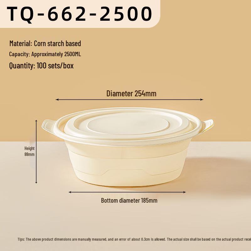 Biodegradable Corn Starch Takeaway Bowls with Lids