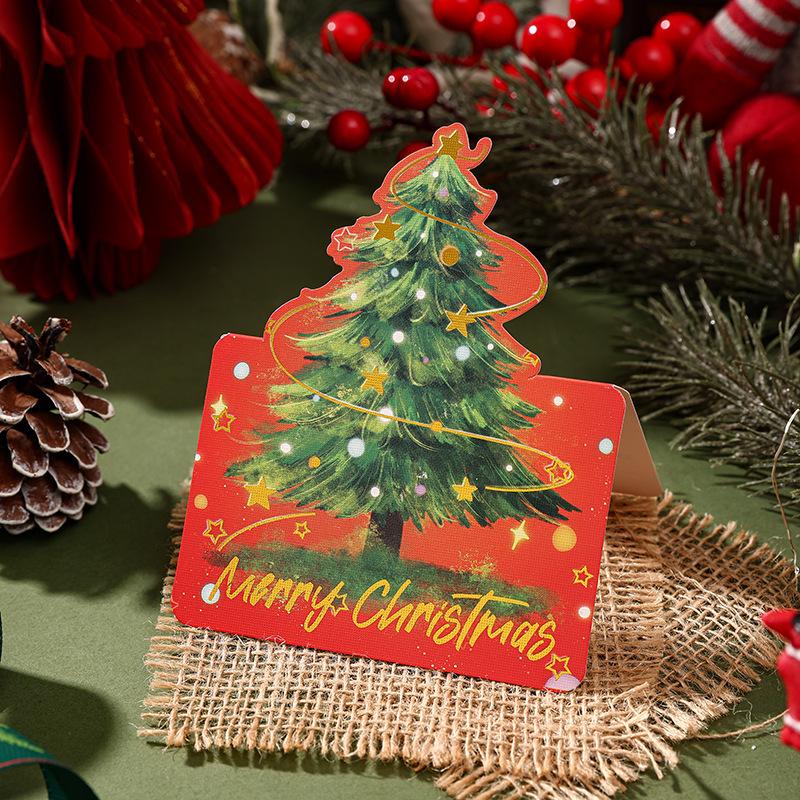 Weihnachten Weihnachtsbaum Bronzierte Grußkarte Florist Backgeschenke Kleine Karte Nachrichtenkarten