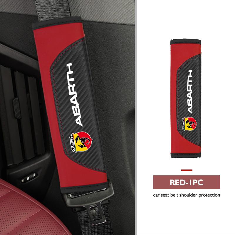 For Abarth Car Seat Shoulder Belt Cover Safety Belt Protector Pad Auto Interior Accessories FIAT 500 FR 500X Grande Punto Tipo