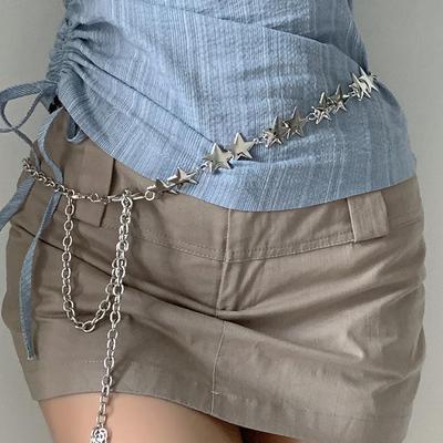 Women's Silver Retro Waist Cincher Chain - Dress & Pant Accessory