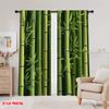 2pcs,2D Plane Printing Pattern Curtains Bamboo Forest Versatile Fabric (without Rod) Gifts Perfect for Living Room, Home