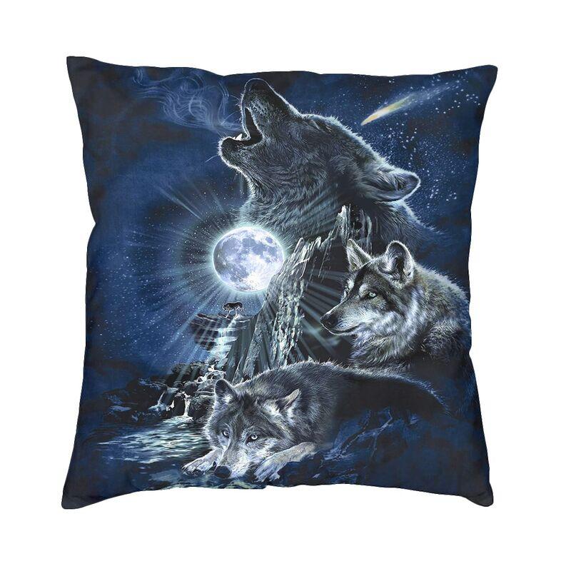 Custom Wolf Tree Pillow Case 45X45Cm Decoration Kawaii Animal Cushions For Sofa Square Pillowcase
