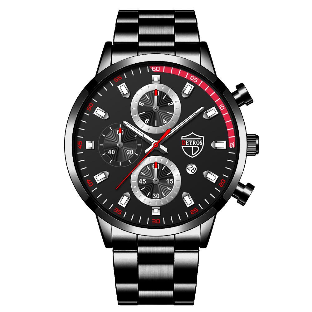 

Трендовий бренд чоловічий годинник мода годинник з нержавіючої сталі годинник з календарем студентський годинник з ручною стрілкою кварцовий годинник срібний/чорний