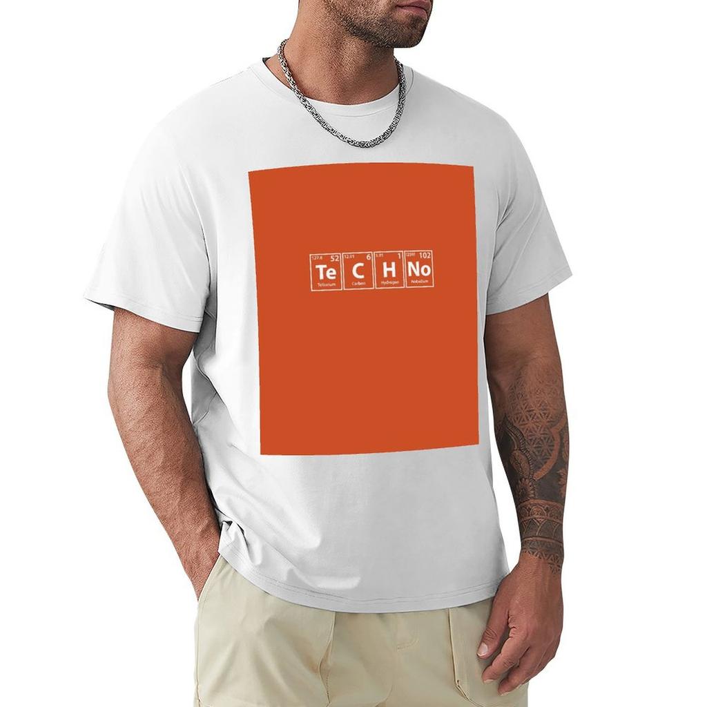 Techno TeCHNo Periodic Elements Spelling TShirt Plain Gifts for Boyfriend Luxury Clothes Men