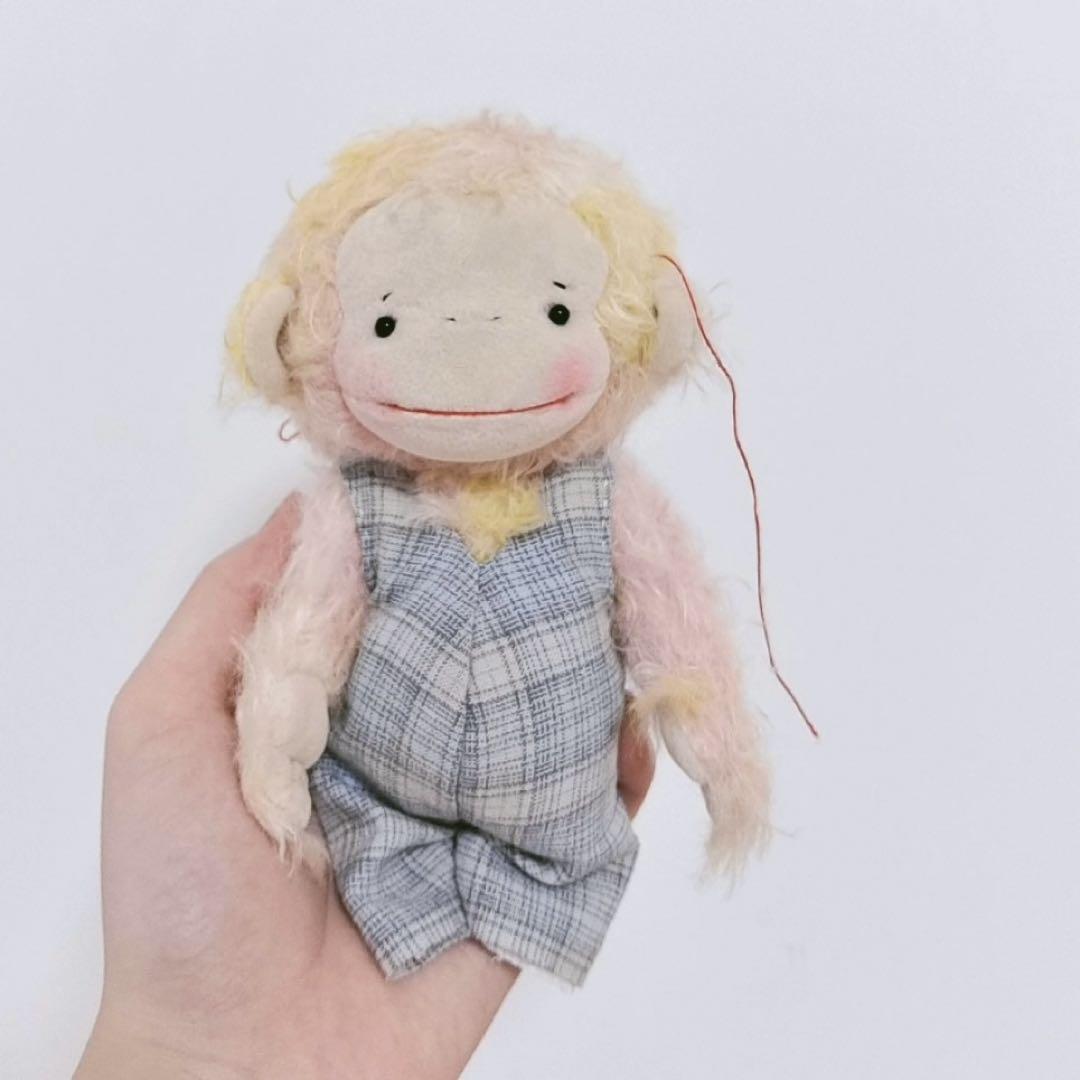 

[USED] Pastel-colored monkey OOAK stuffed toy teddy bear by an overseas artist