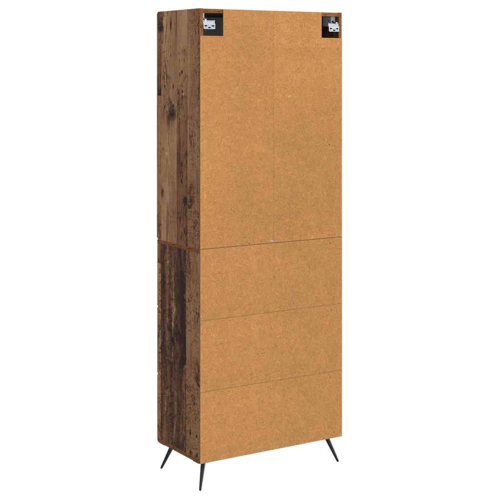 2 Piece Cabinet Set Reclaimed Wood Look 66 x 34.5 x 90 cm Particleboard
