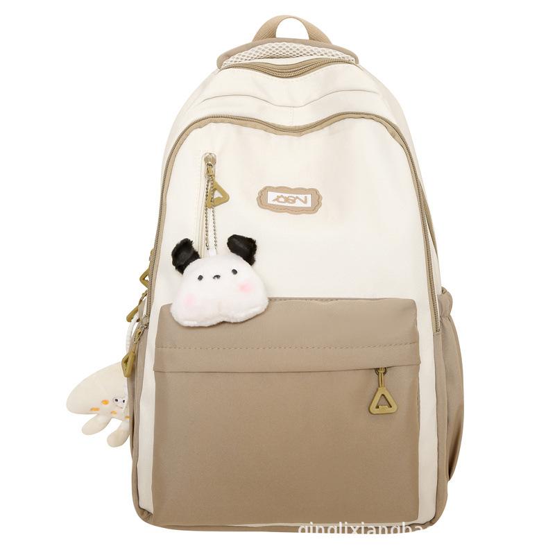 Schoolbag Schoolbag Female Junior High School Students Contrasting Colors Simple High School Students Middle School Students Travel Large Capacity
