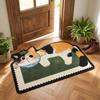 Absorbent Bathroom Floor Mat Irregular Shaped Entryway Mat Cute Cartoon Cat Carpet  Bathroom