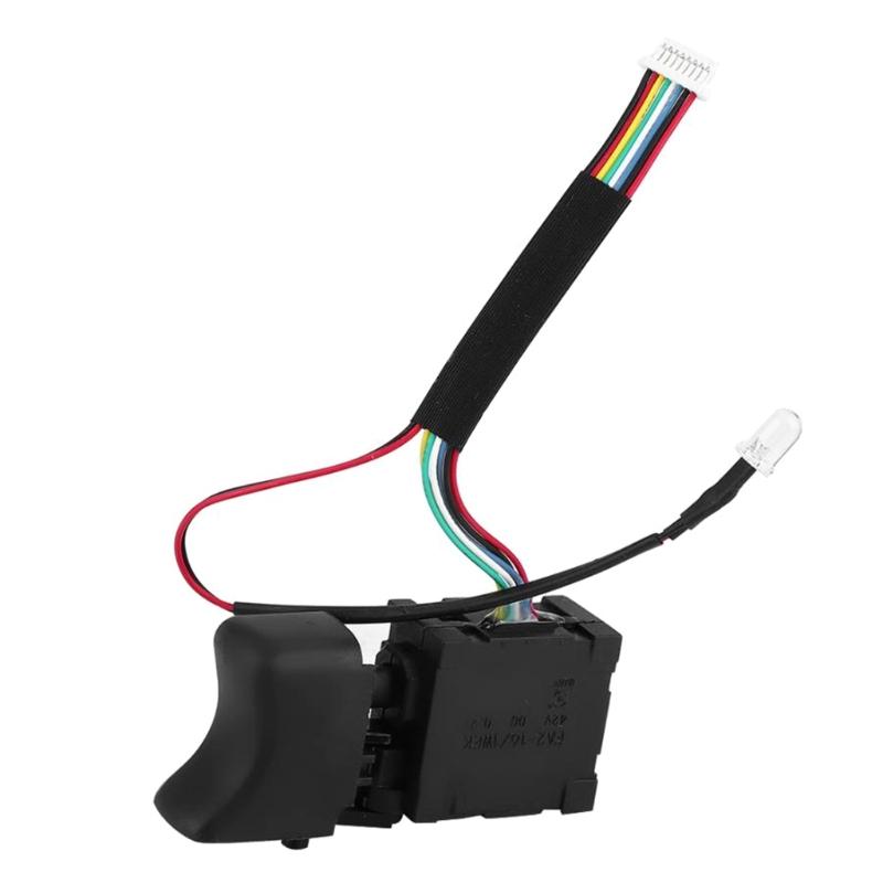 DC 7,2V-24V Staubdichter Elektroschalter für Bohrmaschine Lithium-Akku Kabelloser Auslöseschalter mit kleinem Licht für Stromversorgung
