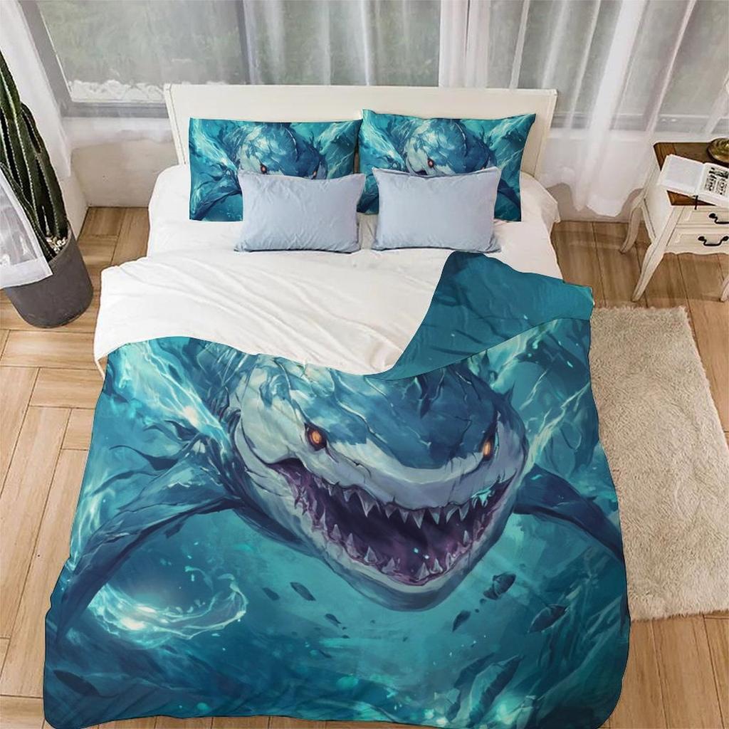 Comforter Shark Painting S High End Bedding With Pillows Home Decorqueen Size Suitable Children Kids And Adults