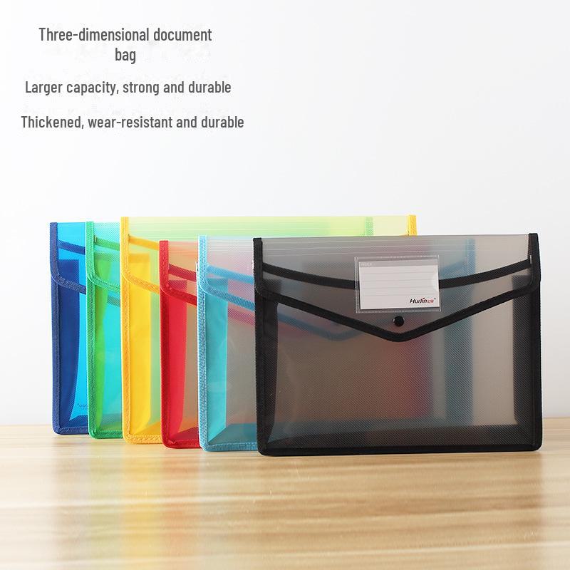 Transparent A4 Document Bag with Large Capacity and Business Card Holder