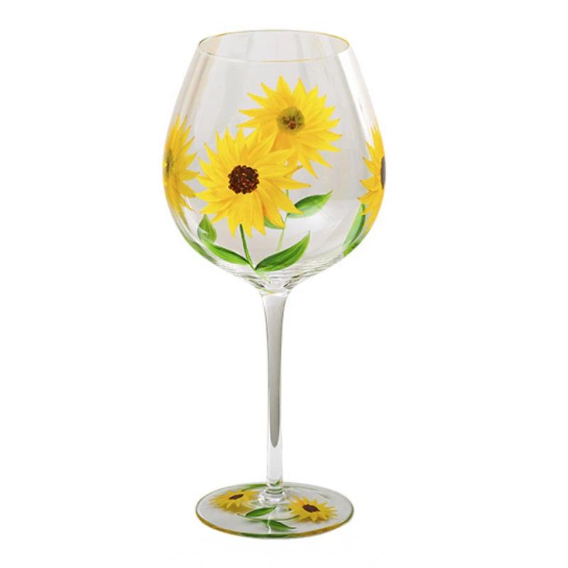 Painted medieval tulip goblet 400-800ML high-value crystal glass juice home red wine