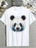 Men's Panda Graphic T Shirt Soft Crew Neck Short Sleeve Machine Washable Casual Stylish Black with C