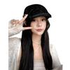Retro Denim Newsboy Cap Adjustable Forward Flat Hat, Casual Versatile Face Slimming Artist Beret Hat for Men Women