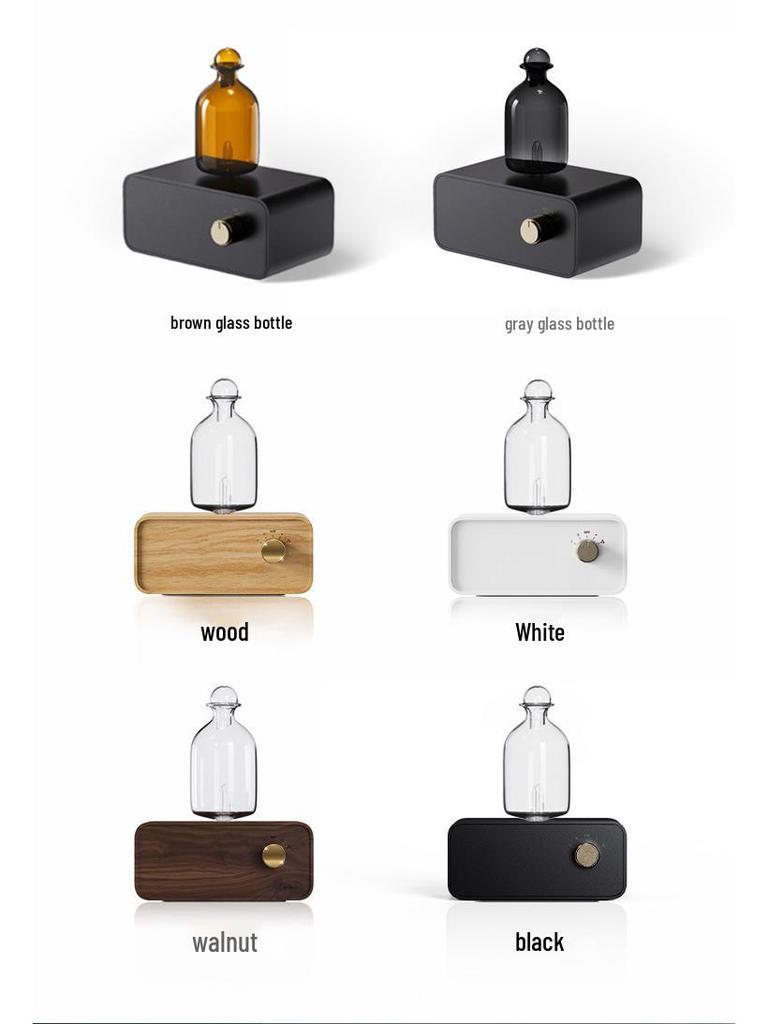 Aroma Diffuser with Rechargeable Battery - Solid Wood & Glass, Essential Oil Atomizer and Air Purifier for Home or Office.