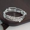 Korean Style New 3-Row Winding Arm Open-Ended Bracelet Indian Rhinestone Copper Bead  1228