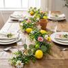 Silk Flowers Artificial Lemon Vine 200CM Length Green Leaves Lemon Vine Wreath Real Touch Realistic Fake Plant Outdoor Decor