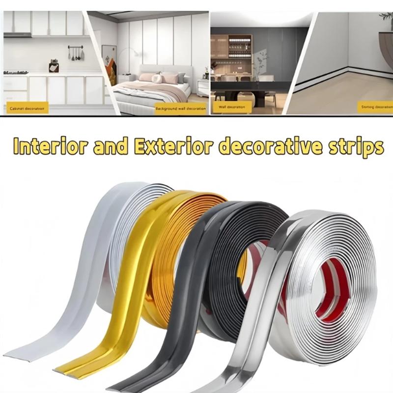 Curved Right Angle Edge/Corner Molding Trim Tape/Wall Edge Decorative Strip/Pvc Decoration Line/Self-Adhesive