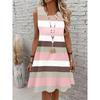 Fashion Women's Crew Neck Dress 3D Casual Color Printing Casual Dress Crew Neck Dress