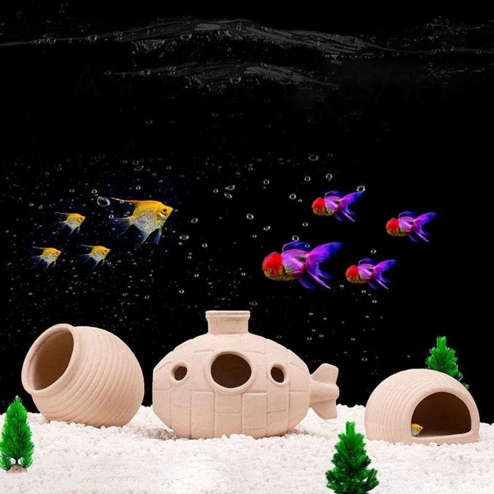 Multi-style Aquarium Shrimp Hideaway Ceramic Breeding House Cave  Landscaping