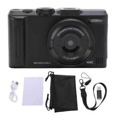 4K Digitalkamera für Fotografie Autofokus 48MP Vlog-Kamera mit 3 Zoll 180 Grad Klappbildschirm
